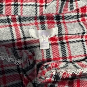 George Red and Black Plaid pajamas with Lace Trim